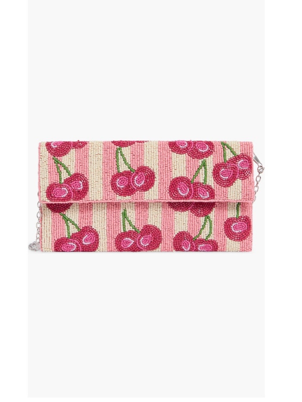 $78.00- Collection XIIX Striped Cherry Beaded Crossbody Clutch